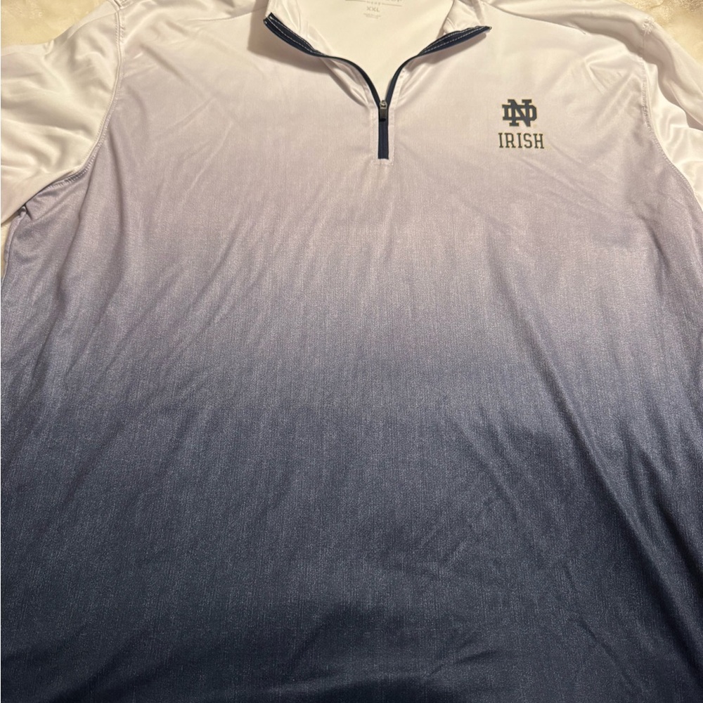 Colosseum Men's Blue and White Gradient Quarter-Zip Shirt